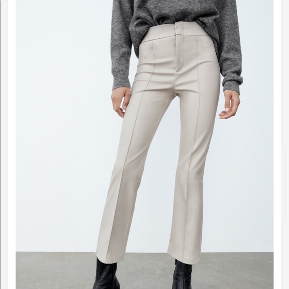 Zara Pants - NWT Zara off white mini flare leggings